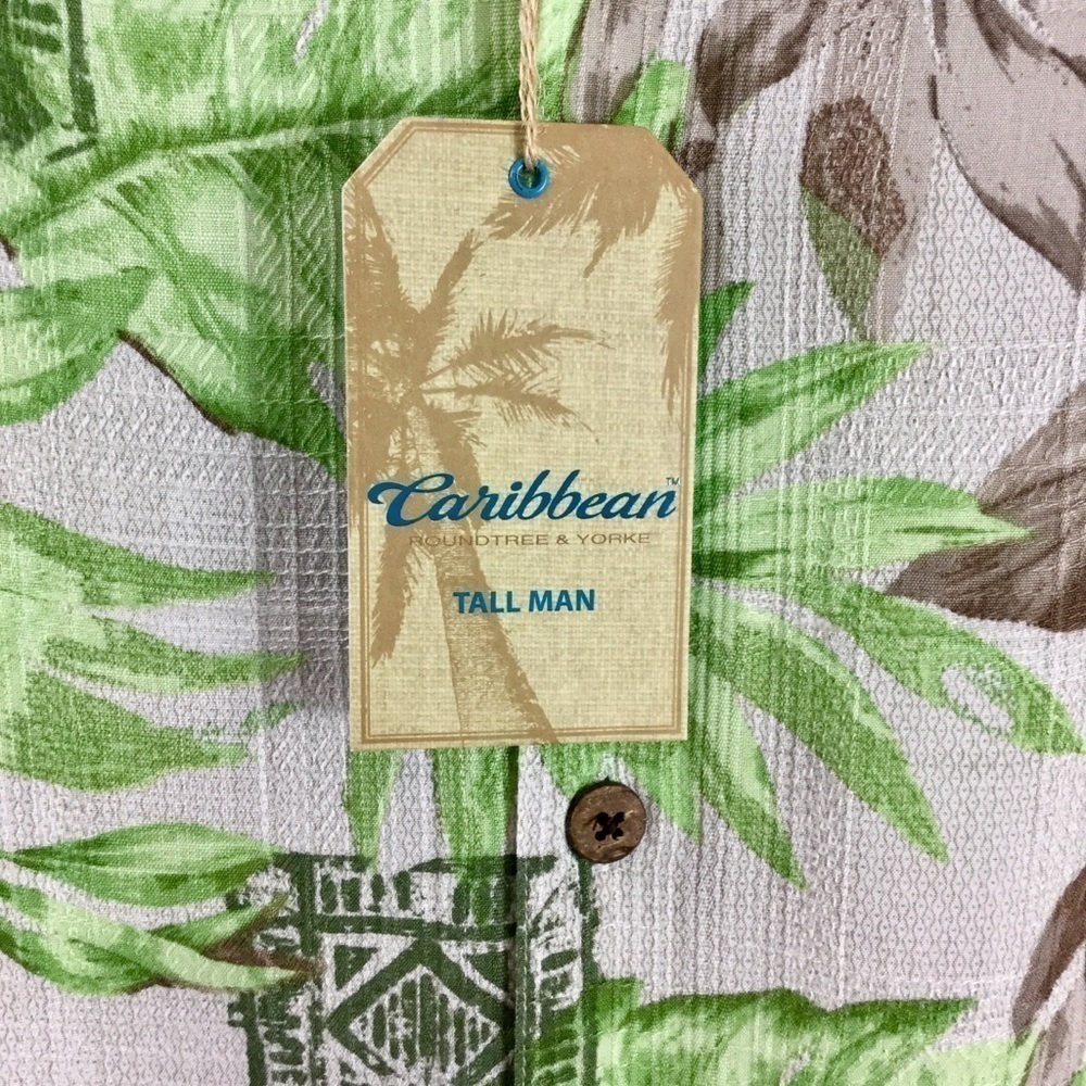 Caribbean Tropical Print Island Style Camp Shirt Size 3XT - Picture 5 of 10